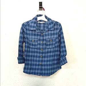 O’Neill Youth Boys XS Blue Plaid Button Down Flannel NWT